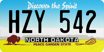 ND license plate HZY542