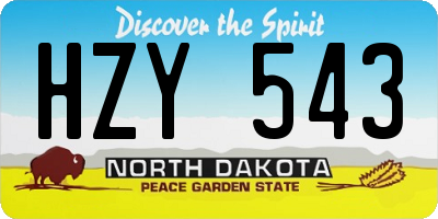 ND license plate HZY543