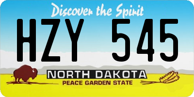 ND license plate HZY545
