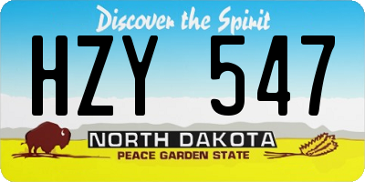 ND license plate HZY547