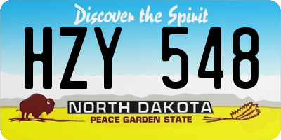 ND license plate HZY548