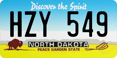 ND license plate HZY549