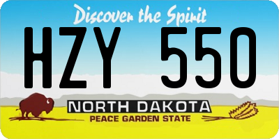 ND license plate HZY550
