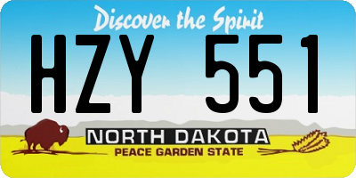 ND license plate HZY551
