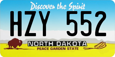 ND license plate HZY552
