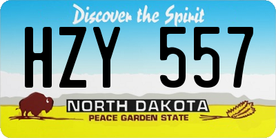 ND license plate HZY557