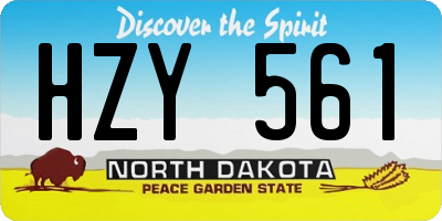 ND license plate HZY561