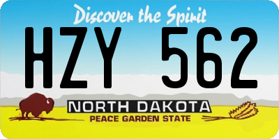 ND license plate HZY562