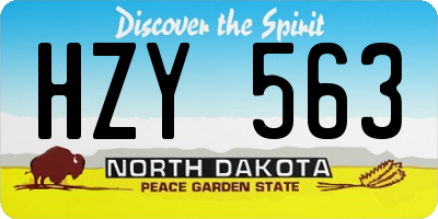 ND license plate HZY563