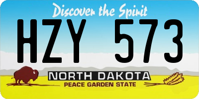 ND license plate HZY573