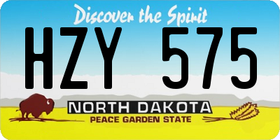 ND license plate HZY575