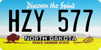 ND license plate HZY577