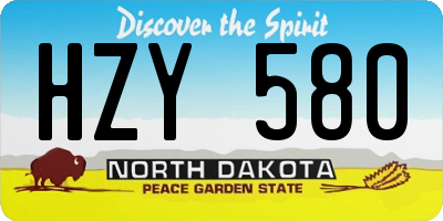 ND license plate HZY580