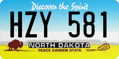 ND license plate HZY581