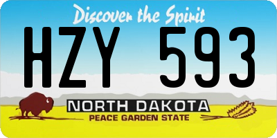 ND license plate HZY593