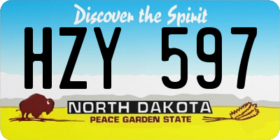 ND license plate HZY597