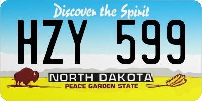 ND license plate HZY599