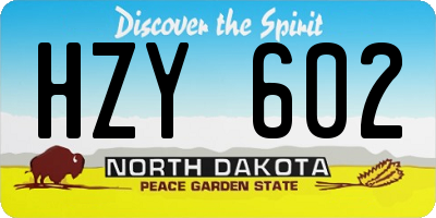 ND license plate HZY602
