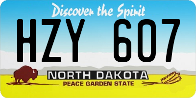 ND license plate HZY607