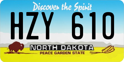 ND license plate HZY610