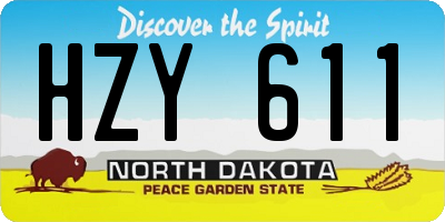 ND license plate HZY611