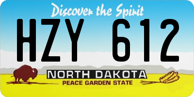 ND license plate HZY612