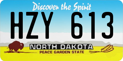 ND license plate HZY613