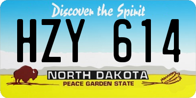 ND license plate HZY614