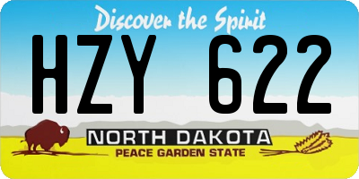 ND license plate HZY622