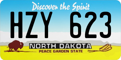 ND license plate HZY623
