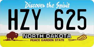 ND license plate HZY625