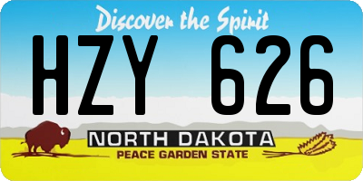 ND license plate HZY626
