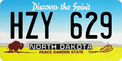 ND license plate HZY629