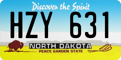 ND license plate HZY631