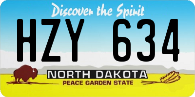 ND license plate HZY634