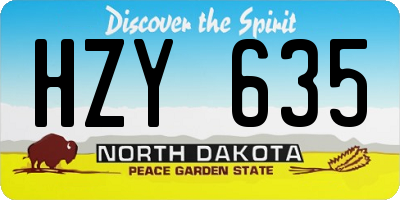ND license plate HZY635
