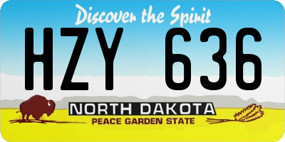ND license plate HZY636