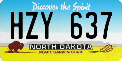 ND license plate HZY637