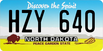 ND license plate HZY640