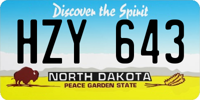 ND license plate HZY643