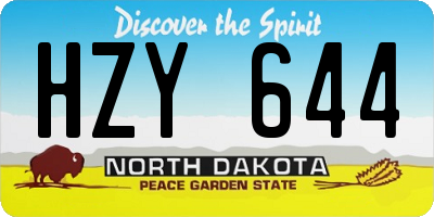 ND license plate HZY644