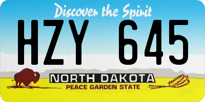 ND license plate HZY645