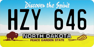 ND license plate HZY646