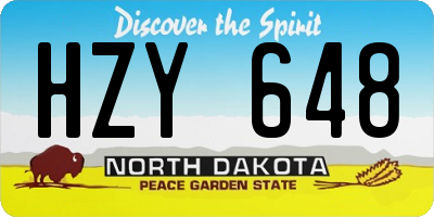 ND license plate HZY648
