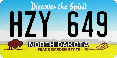 ND license plate HZY649
