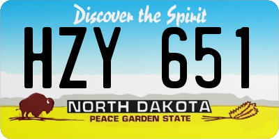 ND license plate HZY651