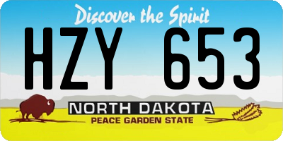 ND license plate HZY653
