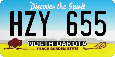 ND license plate HZY655