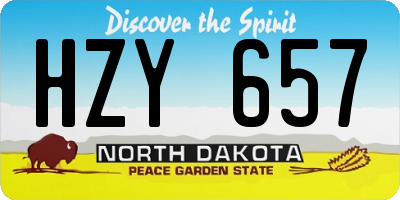 ND license plate HZY657