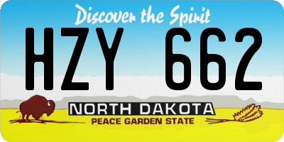 ND license plate HZY662